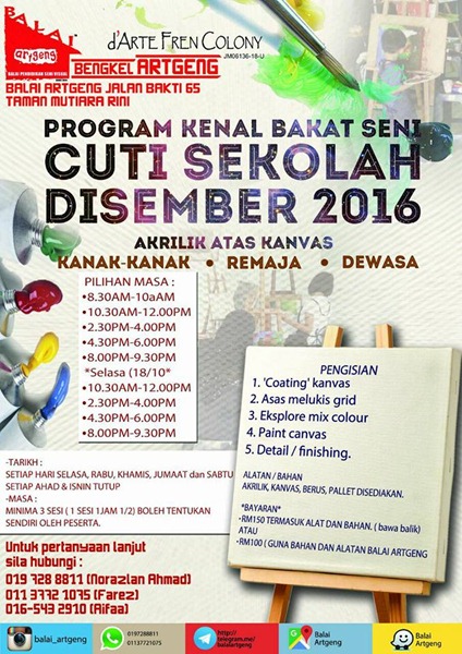 program kenal bakat seni cuti sekolah