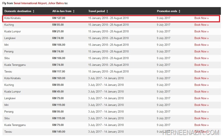 Promo Air Asia Jan-Aug 2018 JHB