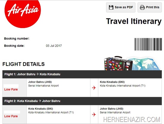 Travel Itinerary JBH-BKI
