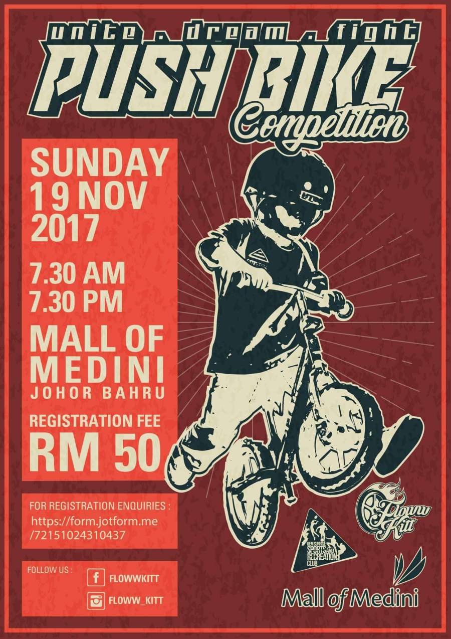 Push Bike Competiton at Mall Of Medini – 19 November 2017