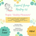 Support Group Meeting 4.0 – Guilty Pleasure | 14 April 2018