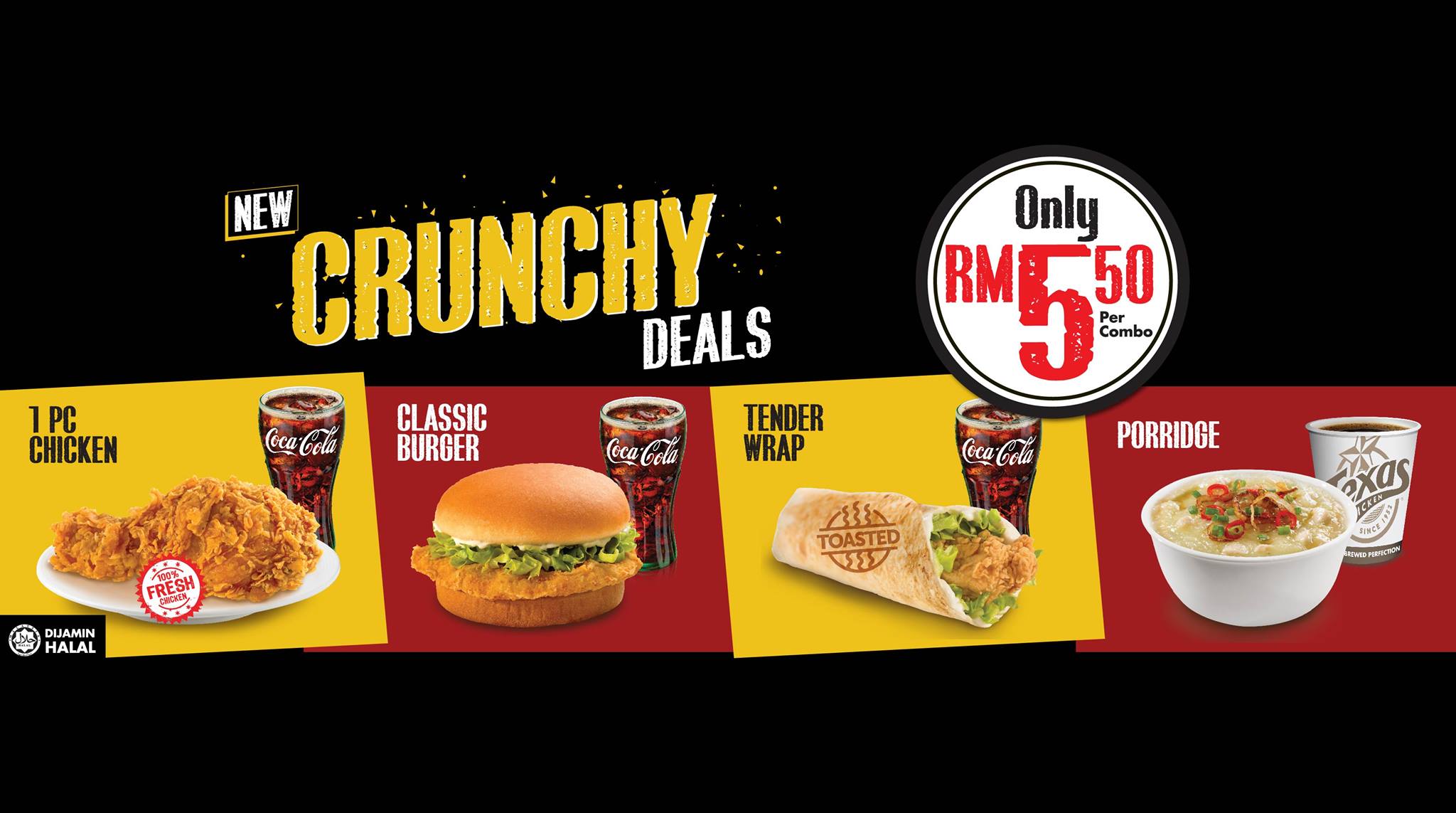 Texas Chicken New Crunchy Deals Hanya RM5.50!