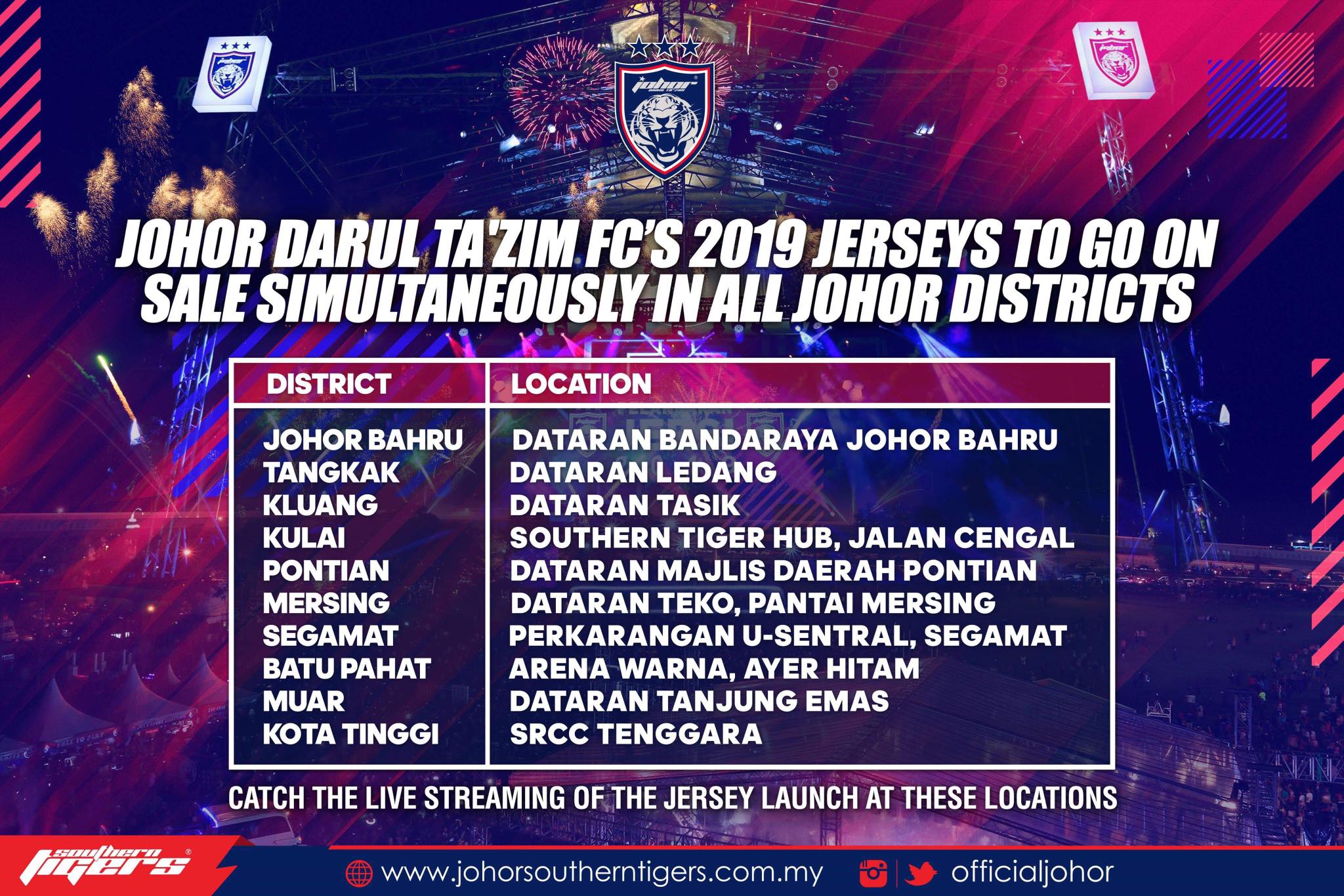 Jualan Jersi Johor Darul Ta’zim 2019