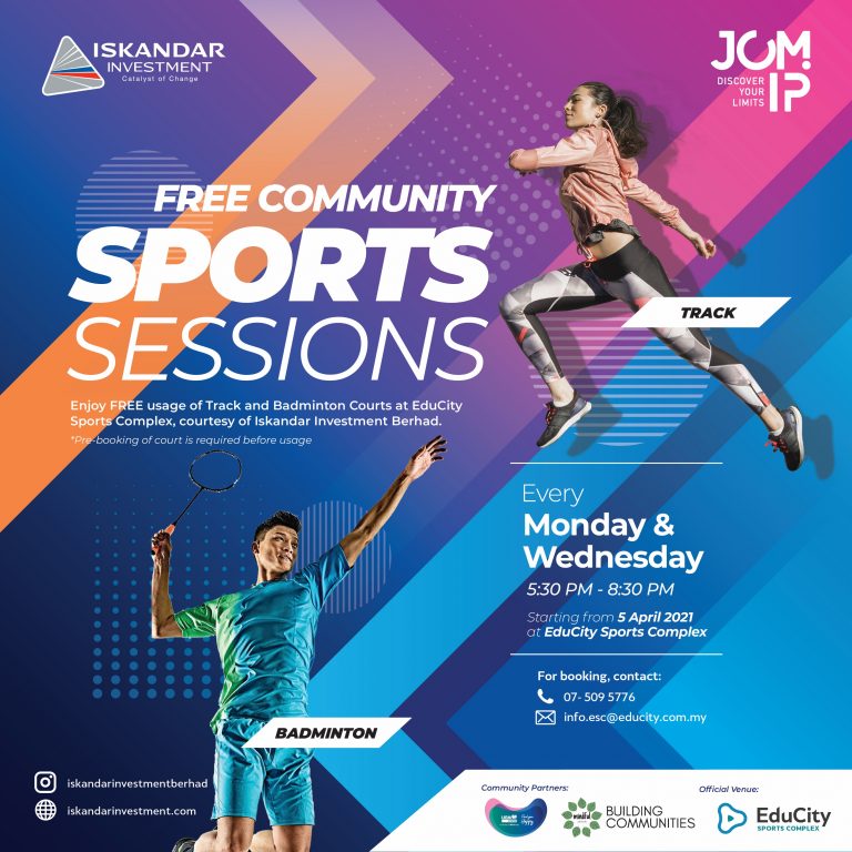 FREE Community Sports Sessions, for Iskandar Puteri Community!