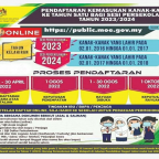 Pendaftaran Kemasukan Ke Tahun Satu Bagi Sesi Persekolahan Tahun 2023/2024