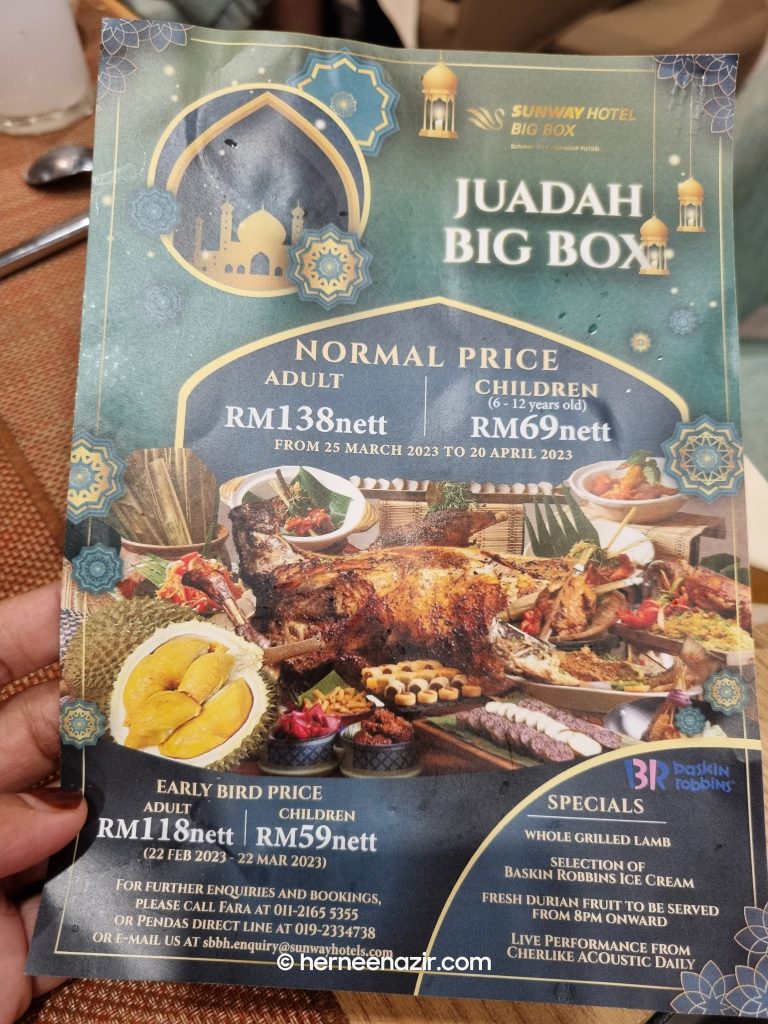 Buffet Ramadan 2023 – Juadah Big Box di Sunway Hotel Big Box
