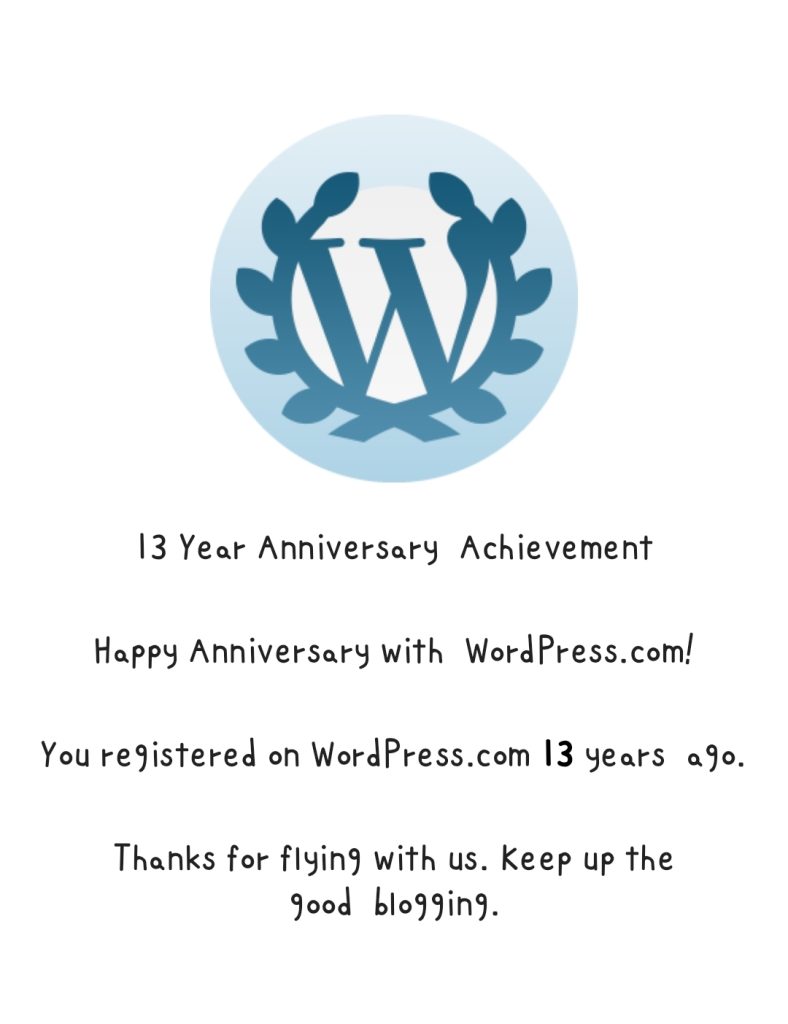Happy 13th Anniversary with WordPress.com