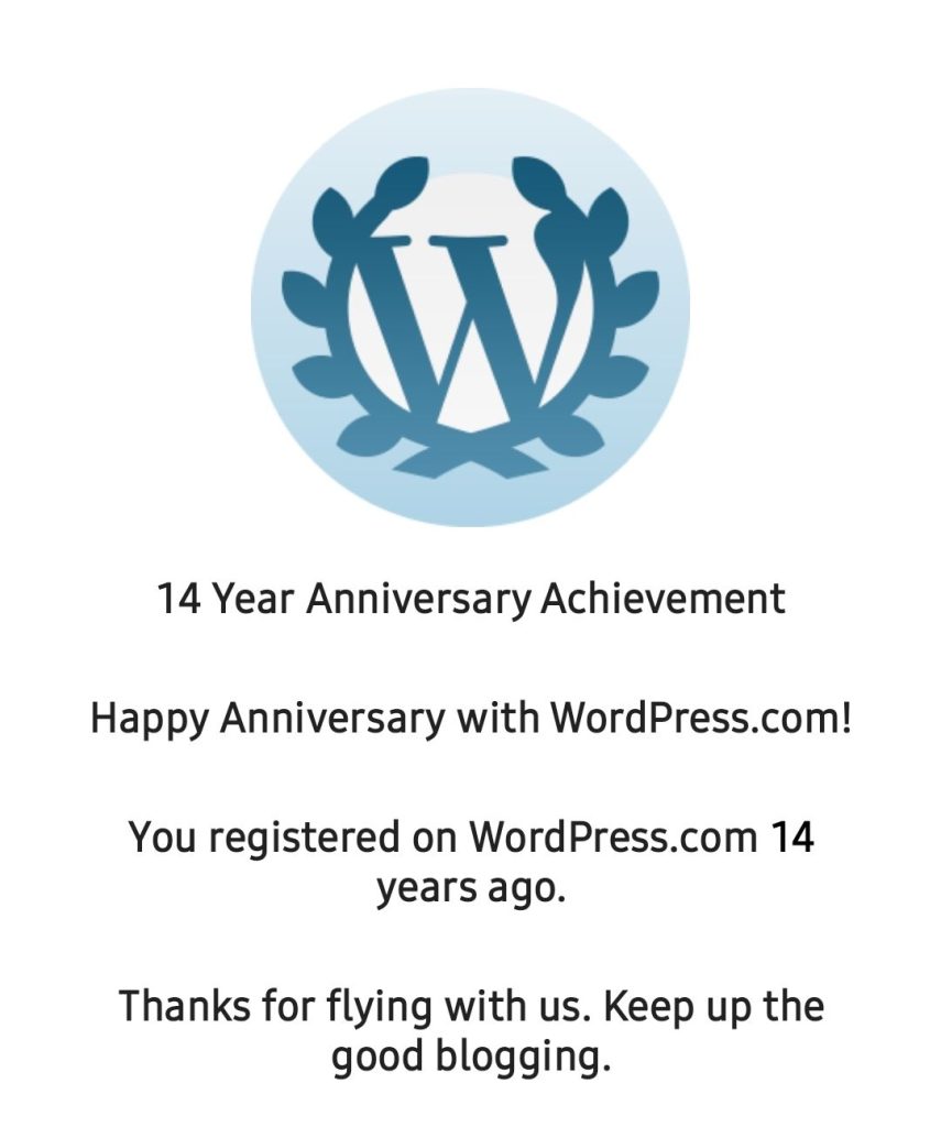 Happy 14th Anniversary with WordPress.com