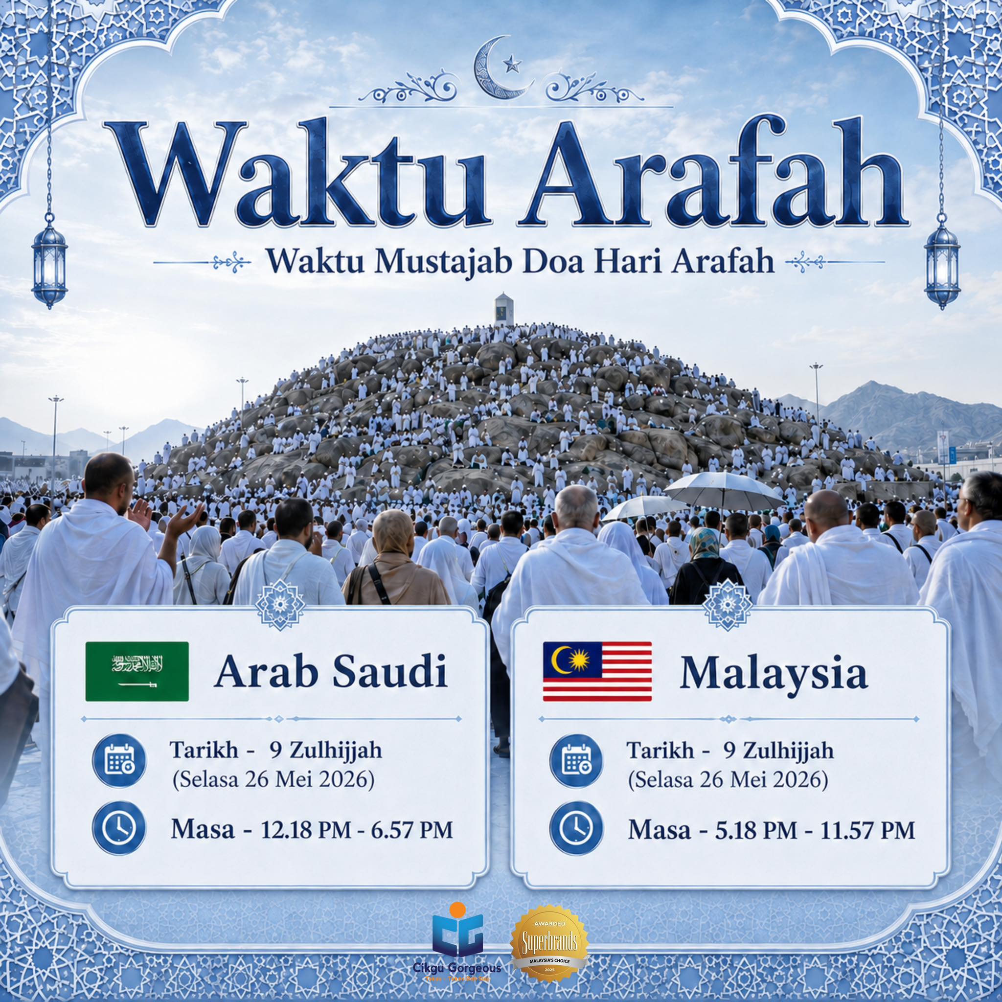 Waktu Mustajab Doa Hari Arafah 2026